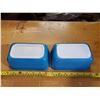 Image 2 : 2 BLUE PYREX FRIDGE DISHES (NO LIDS)