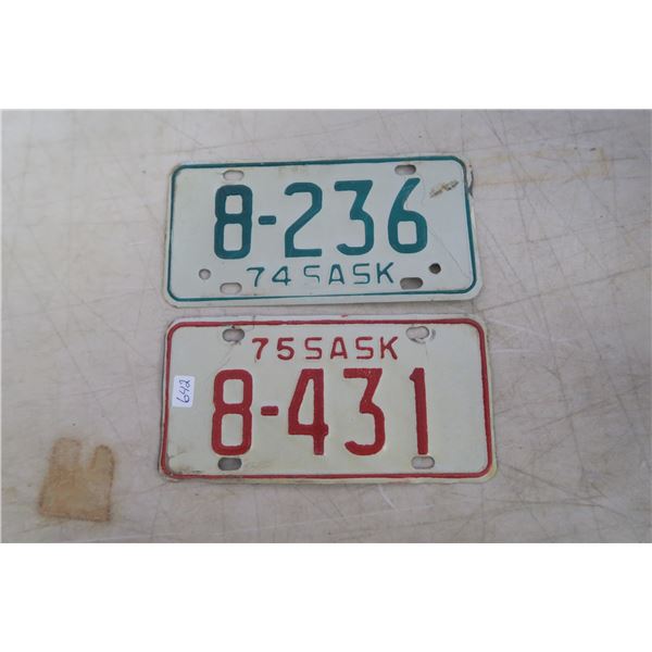 (2) 75-74 motorcycle plate or sled