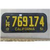 Image 1 : 1951 California License plate (trailer) nice clean