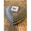 Image 2 : VINTAGE  PEWTER VELVET  LINED TRINKET BOX WITH ASSORTED  EARRINGS