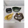 Image 1 : 4 pottery pieces, 3 unique shaped dishes and gravy boat