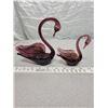 Image 4 : Pair of purple Altaglass swans Hand Made Medicine Hat, Alberta