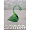 Image 3 : 2 green glass swans