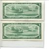 Image 2 : Lot of 2 Consecutive Serial Number 1954 Modified Portrait $1 Notes. Beattie-Rasminsky signatures. M/