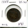 Image 1 : 1888 Canadian Victorian Large Cent. VF-20. Nice.