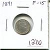 Image 1 : 1891 Canadian Victorian Silver 5 Cents. F-15. Nice.