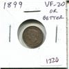 Image 1 : 1899 Canadian Victorian Silver 5 Cents. VF-20 or better. Nice.