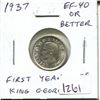 Image 1 : 1937 Canadian Silver 10 Cents. The first issue of King George VI. EF-40 or better. Nice.