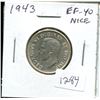 Image 1 : 1943 Canadian Silver 25 Cents. World War II issue. EF-40. Nice.