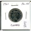 Image 1 : 1961 Canadian Silver 25 Cents. Proof Like-65 with Cameo. Nice.