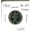 Image 1 : 1963 Canadian Silver 25 Cents. Proof Like-65 with Cameo. Nice.