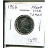 Image 1 : 1966 Canadian Silver 25 Cents. Proof Like-65 with Cameo. Nice.
