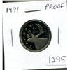 Image 1 : 1991 Canadian 25 Cents. Proof-67 with Ultra Heavy Cameo. Key Date. Scarce. From a Proof Set. Nice.