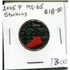 Image 1 : 2005P Teddy Bear in Red Stocking 25 Cents. BU. Nice.