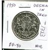 Image 1 : 1950 Design in Zero Silver 50 Cents. EF-40. Nice.