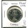 Image 1 : 1961 Canadian Silver 50 Cents. Proof Like-65 with Cameo. Nice.