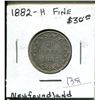 Image 1 : Newfoundland 1882H Silver 20 Cents. Mintage of 100,000. Fine-12.