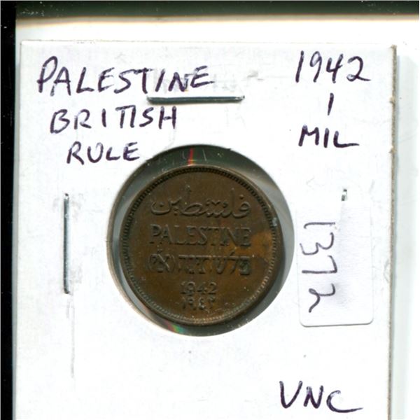 Palestine under British rule. 1942 1 Mil. Unc. Nice.