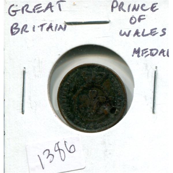 Great Britain. Queen Victoria and Prince of Wales medal. VG. Holed.