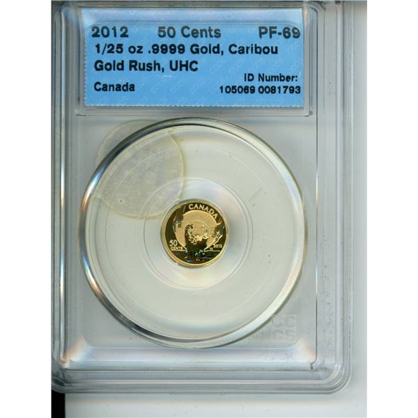 2012 50 cents 1/25 oz .9999 gold cccs pf-69