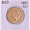 Image 1 : 1891-CC $10 Liberty Head Eagle Gold Coin