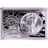 1986 $1 American Silver Eagle Coin & 2oz Silver Bar Set