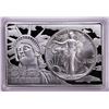 Image 1 : 1989 $1 American Silver Eagle Coin & 2oz Silver Bar Set