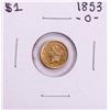 Image 1 : 1853-O $1 Liberty Head Gold Dollar Coin