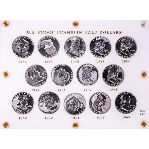 1950-1963 Proof Franklin Half Dollar Coin Set in Capitol Plastic