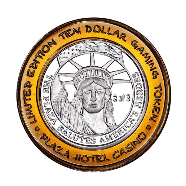 .999 Silver Plaza Hotel & Casino Las Vegas, NV $10 Limited Edition Gaming Token