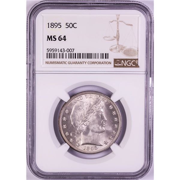 1895 Barber Half Dollar Coin NGC MS64