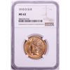 Image 1 : 1910-D $10 Indian Head Eagle Gold Coin NGC MS62 Great Color!