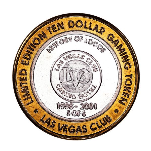 .999 Silver Las Vegas Club Nevada $10 Casino Limited Edition Gaming Token