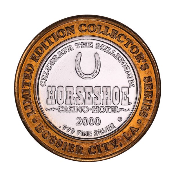.999 Silver Horseshoe Bossier City, LA $10 Casino Limited Edition Gaming Token