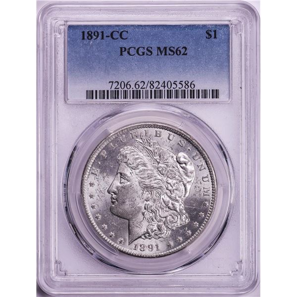 1891-CC $1 Morgan Silver Dollar Coin PCGS MS62