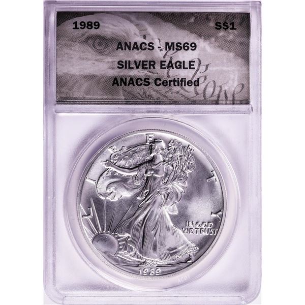 1989 $1 American Silver Eagle Coin ANACS MS69