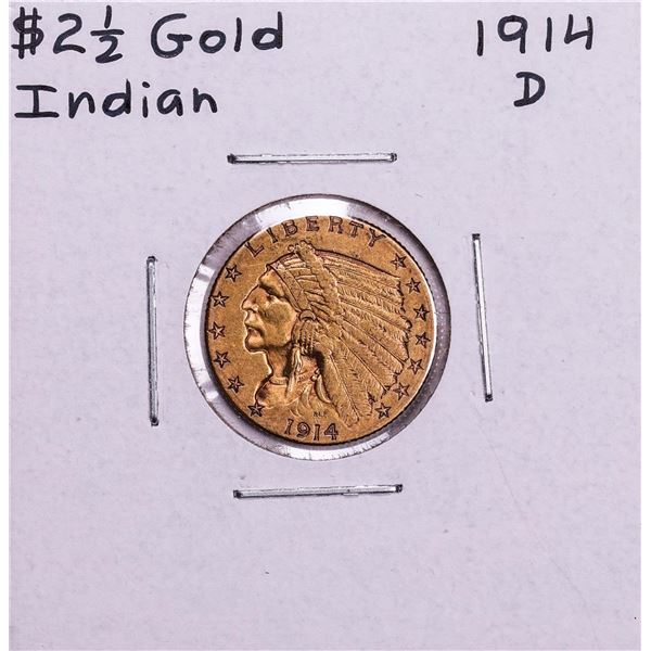 1914-D $2 1/2 Indian Head Quarter Eagle Gold Coin
