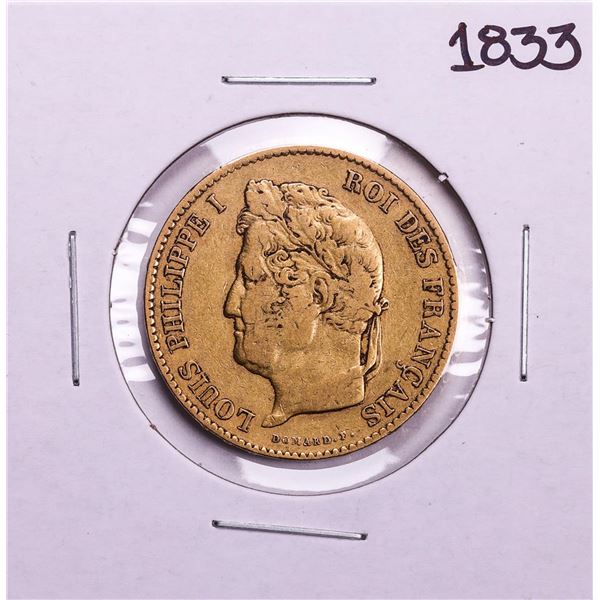 1833 France 40 Francs Louis Philippe I Gold Coin