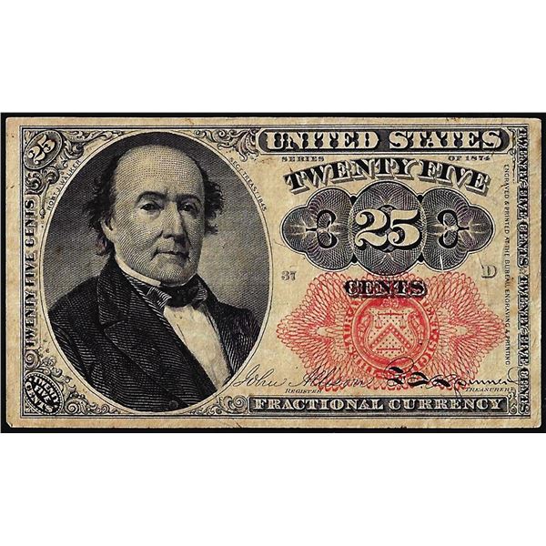 1874 Fifth Issue Twenty-Five Cents Fractional Currency Note