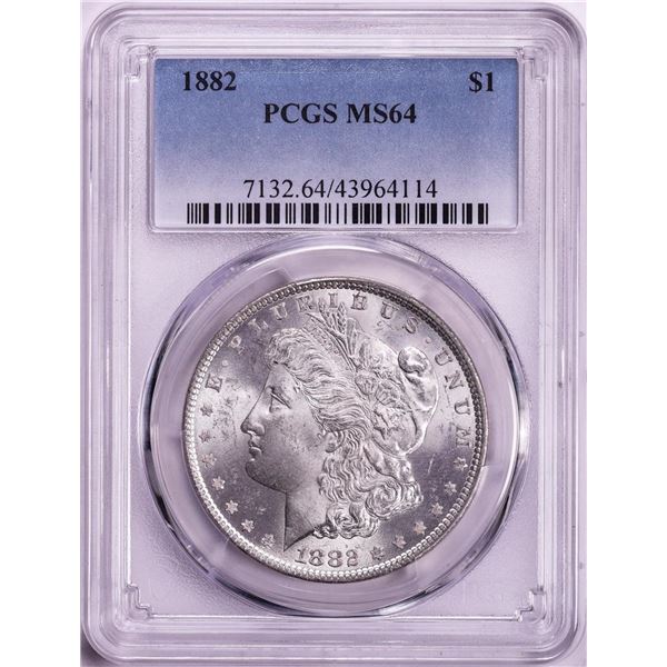 1882 $1 Morgan Silver Dollar Coin PCGS MS64