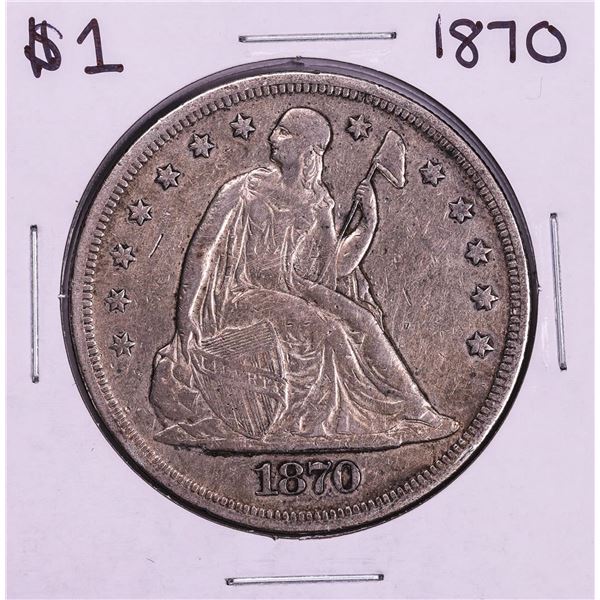 1870 $1 Seated Liberty Silver Dollar Coin