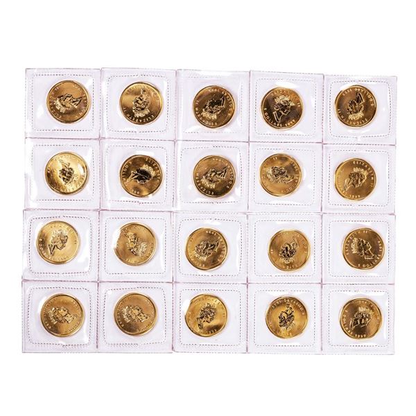 Lot of (20) Sealed 1999 Canadian $5 Maple Leaf Gold Coins