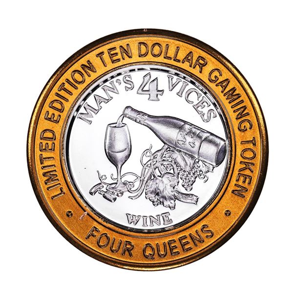.999 Silver Four Queens Casino Hotel Las Vegas $10 Limited Edition Gaming Token