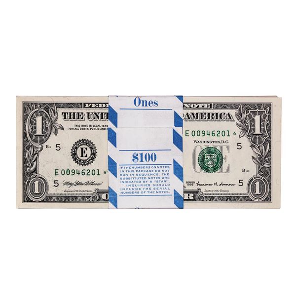 Pack of (100) Consecutive 1999 $1 Federal Reserve STAR Notes Richmond