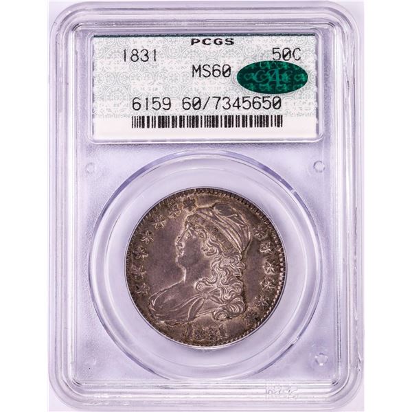 1831 Capped Bust Half Dollar Coin PCGS MS60 CAC Old Doily Holder
