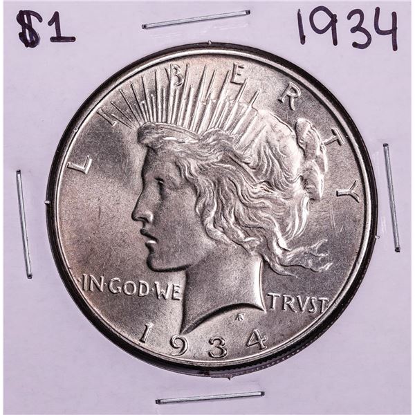 1934 $1 Peace Silver Dollar Coin