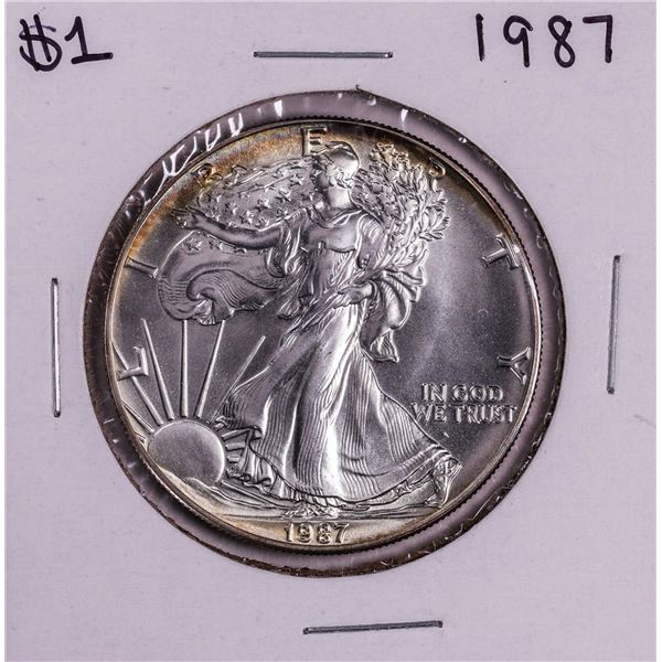 1987 $1 American Silver Eagle Coin Nice Toning