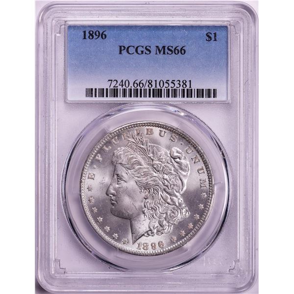 1896 $1 Morgan Silver Dollar Coin PCGS MS66