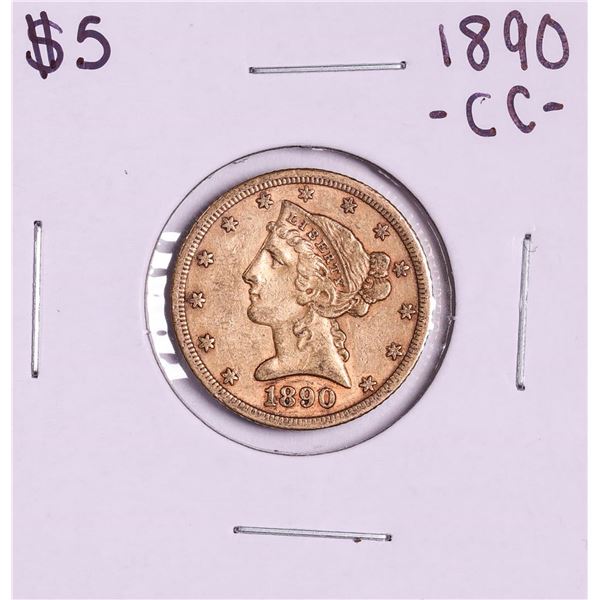 1890-CC $5 Liberty Head Half Eagle Gold Coin