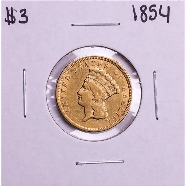 1854 $3 Indian Princess Head Gold Coin